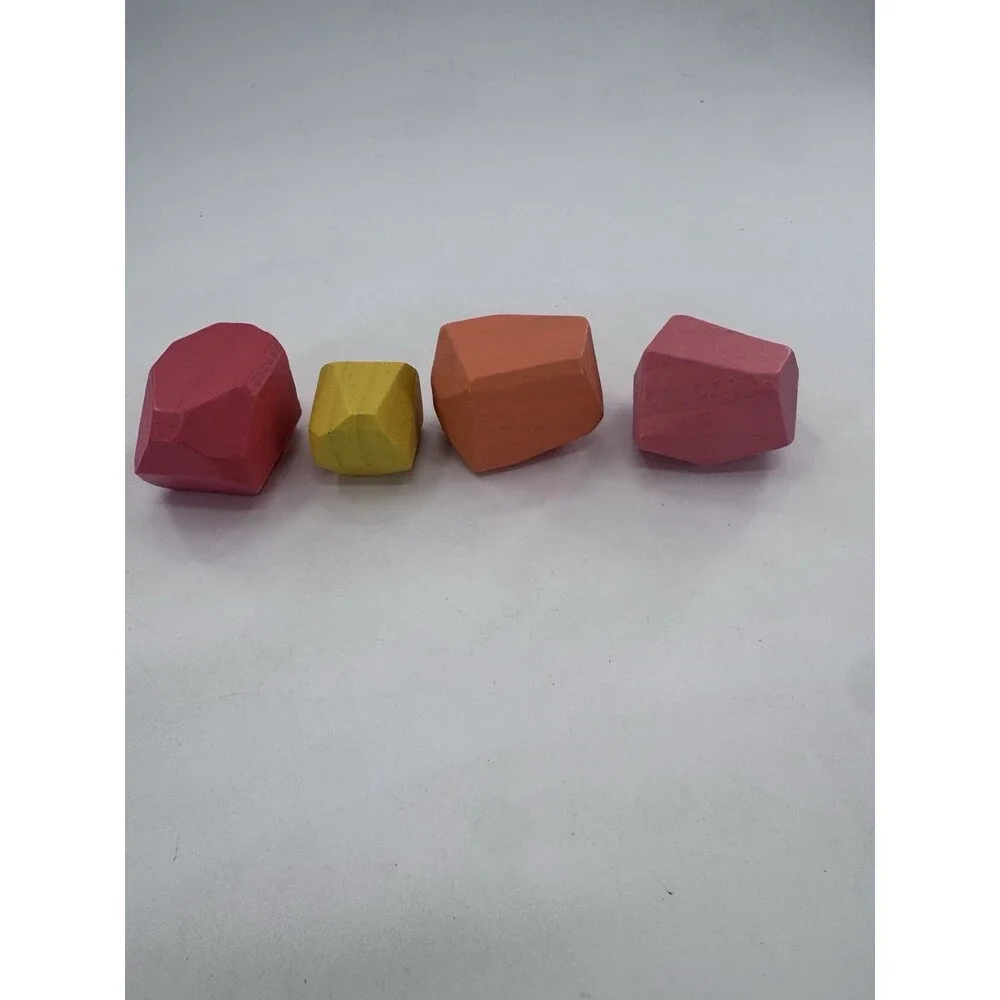 Lovevery 4 Solid Wood Stacking Boulders from The Free Spirit Play Kit Montessori